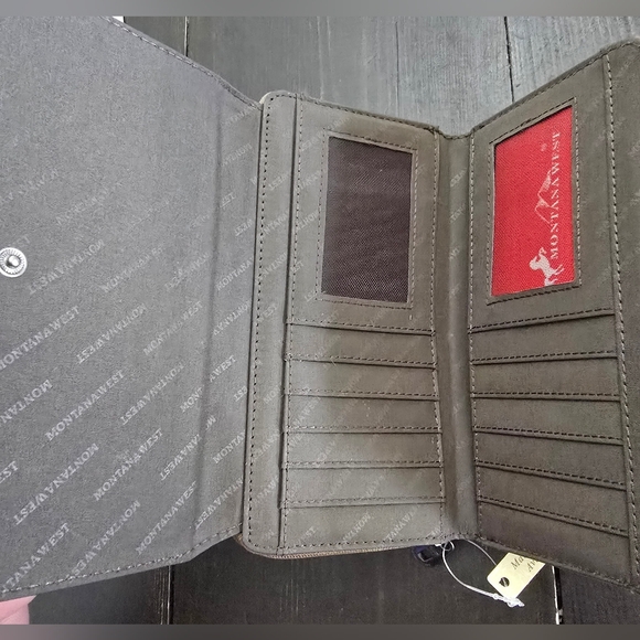 NWT Montana West Concho Collection Wallet Tribal Mandala Large Brown PU Leather - Picture 4 of 6